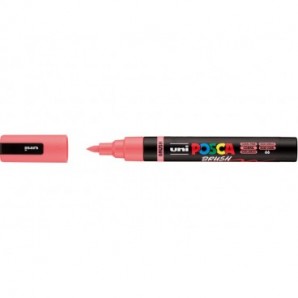 Marcatore a tempera Uni Posca con punta a pennello semi-flessibile 1-4 mm rosa corallo - M PC5BR RACO