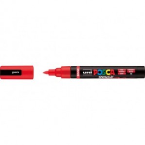 Marcatore a tempera Uni Posca con punta a pennello semi-flessibile 1-4 mm rosso M PC5BR R