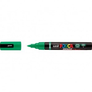 Marcatore a tempera Uni Posca con punta a pennello semi-flessibile 1-4 mm verde M PC5BR V