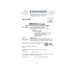 Multiuso per vetri e specchi di origine vegetale Ecochem Hibiscus Ecolabel 750 ml - EL06HIBM750B242
