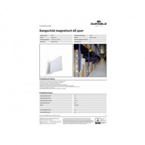 Cartello da corsia a bandiera magnetico A5 orizzontale trasparente Durable - conf. 10 pz - 1873-19