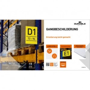 Cartello da corsia a bandiera magnetico A4 orizzontale trasparente Durable - conf. 10 pz - 1875-19