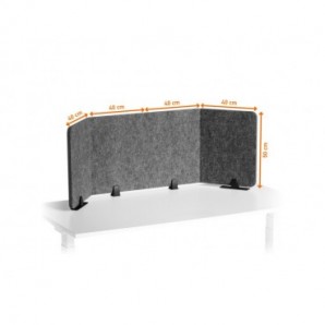 Pannello divisorio da scrivania Durable EFFECT 160 carbone 3135-58