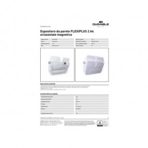 Espositore da parete Durable FLEXIPLUS 2 A4 orizzontale magnetico trasparente - 1709022400