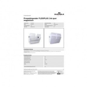 Espositore da parete Durable FLEXIPLUS 2 A4 orizzontale magnetico trasparente - 1709022400