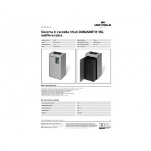 Sistema di raccolta rifiuti Durable DURASORT® 55 L indifferenziata grigio antracite - 3213-57