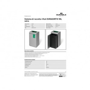 Sistema di raccolta rifiuti Durable DURASORT® 55 L vetro verde 3214-05