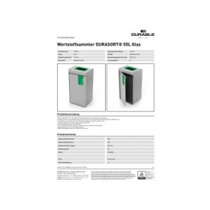 Sistema di raccolta rifiuti Durable DURASORT® 55 L vetro verde 3214-05