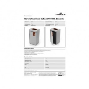 Sistema di raccolta rifiuti Durable DURASORT® 55 L umido marrone 3215-11