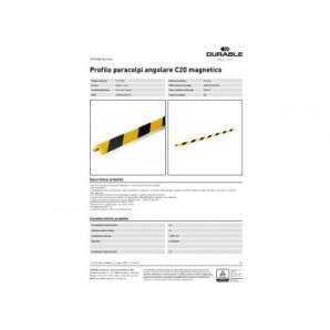 Profilo paracolpi angolare C20 magnetico Durable 1111-130