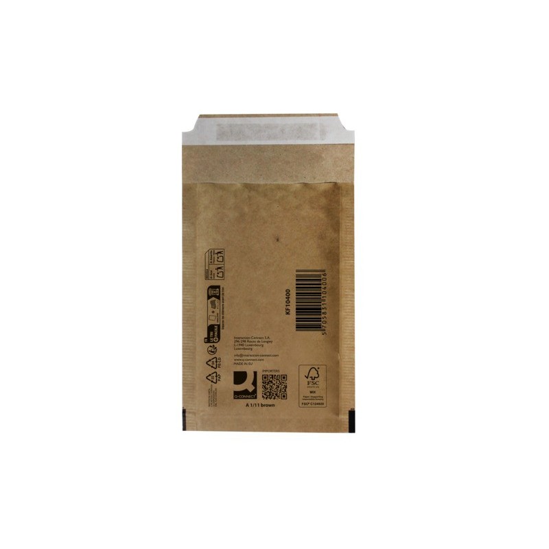Buste imbottite per spedizioni Q-Connect avana 1/A - conf. 10 pz - 100x165 mm KF10420