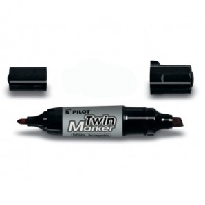 Marcatore permanente doppia punta Pilot Jumbo ideale per CD/DVD punta 4 - 4,8-7 mm nero - 040085