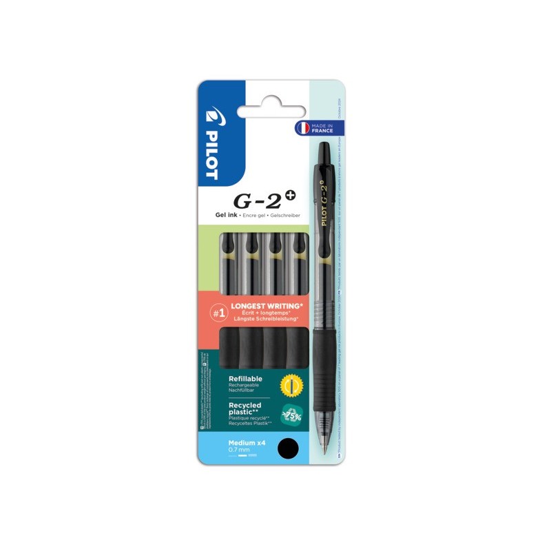 Set2Go 4 penne roller gel a scatto G-2+ nero 001463