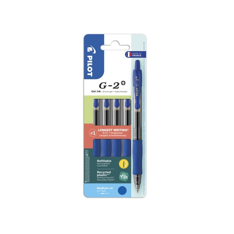Set2Go 4 penne roller gel a scatto G-2+ blu 001464