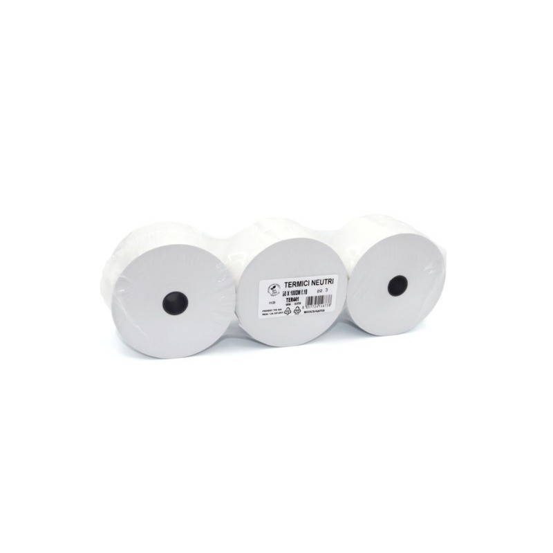 Rotol termici per aree di servizio Rotolificio Pugliese BPA FREE 60 mm Ø100 mm f. 18 mm 80 g/m² - conf. 3 pz
