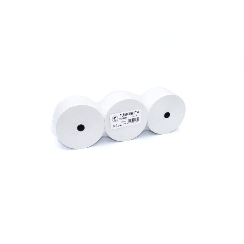 Rotoli termici per aree di servizio Rotolificio Pugliese BPA FREE 57 mm Ø100 mm f. 12 mm 80 g/m² - conf. 3 pz