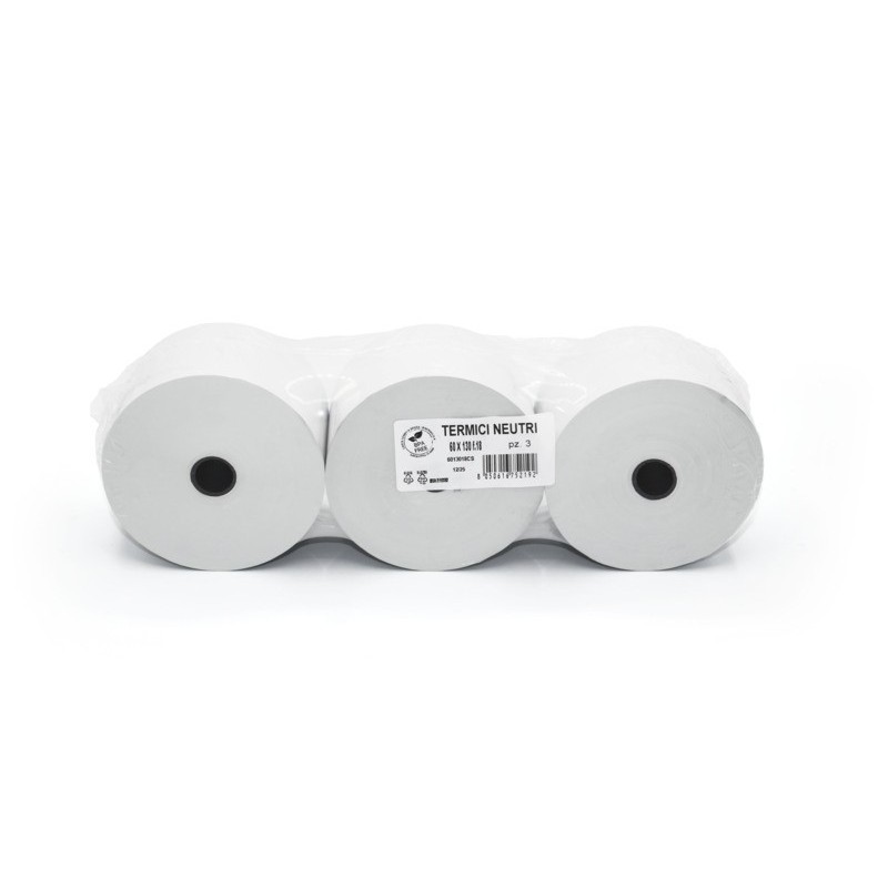 Rotoli termici per aree di servizio Rotolificio Pugliese BPA FREE 60 mm x 130 m f. 18 mm 55 g/m² - conf. 3 pz
