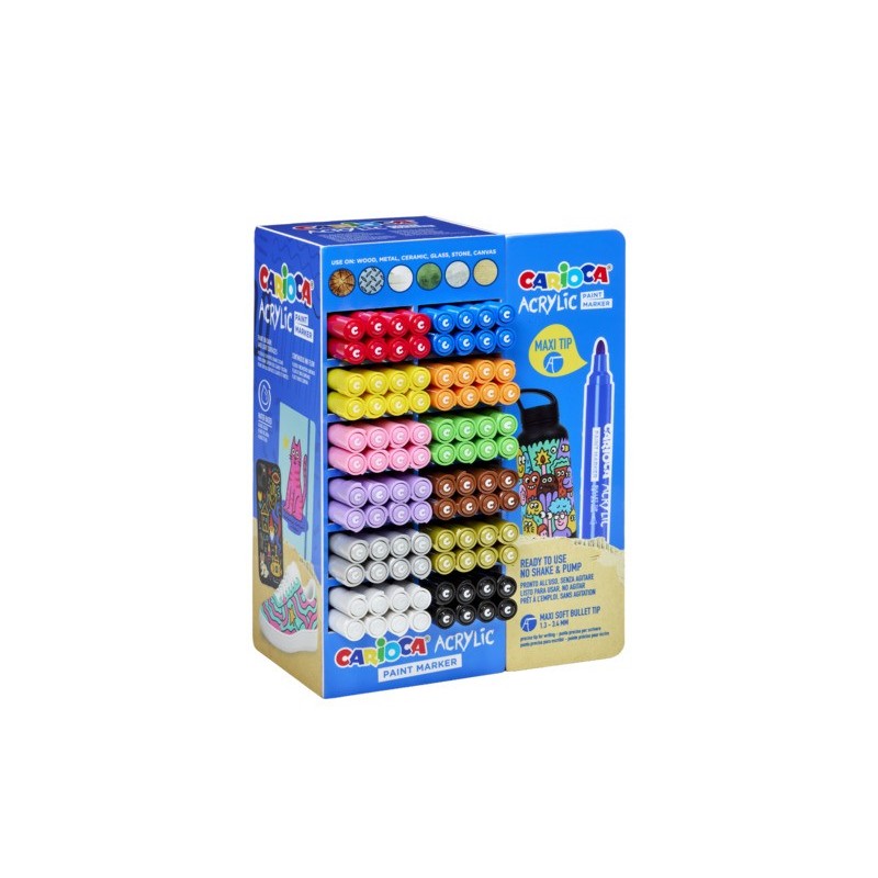 Espositore 96 marcatori acrilici Carioca punta Maxi - 55286