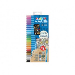 Marcatore acrilico Carioca punta media in conf. da 24 colori assortiti 45295