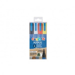 Marcatore acrilico Carioca punta Bullet in blister da 4 colori assortiti 45278