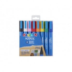Marcatore acrilico Carioca punta Bullet in blister da 8 colori assortiti 45279