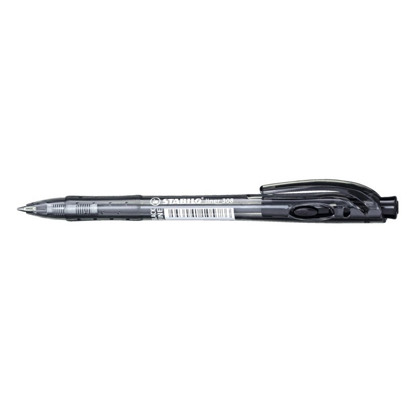 Penna a sfera a scatto Stabilo Liner 308 punta 0,7 mm nero 308H/1-46