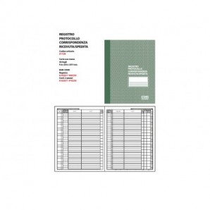 Registro protocollo corrispondenza ricevuta/spedita O.C.L. 56 ff - 23x29,7 cm - conf. da 2 blocchi - 0172N