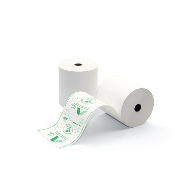 Rotoli termici registratore di cassa Rotolificio Pugliese BPA FREE 80 mm x 60 m 48 g/m² f. 12 mm conf. 10 pz -
