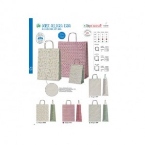 Borsa shopper Rex-Sadoch Allegra in carta erba formato 16x8x21 cm - conf. 25 pz - SDF16-317J
