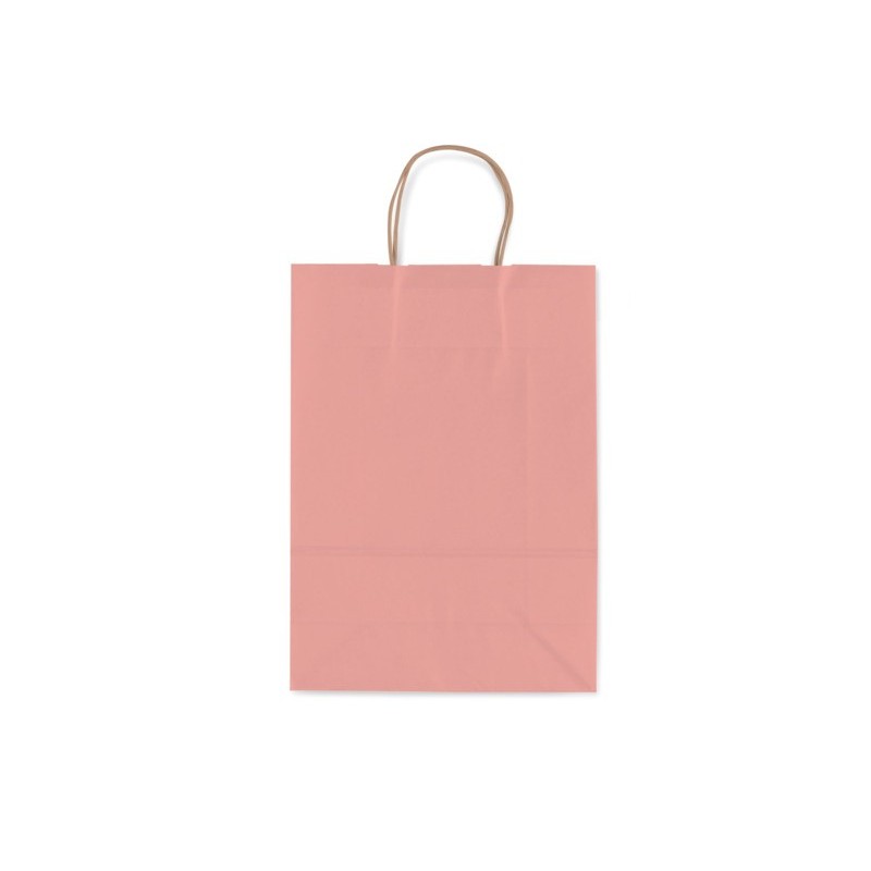 Borsa shopper Rex-Sadoch Allegra tinta unita Fashion su kraft bianco - rosa cipria 22x10x27 cm - conf. 25 pz