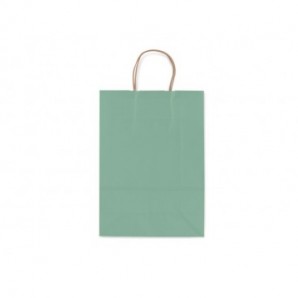 Borsa shopper Rex-Sadoch Allegra tinta unita Fashion su kraft bianco - verde salvia 26x12x36 cm - conf. 25 pz