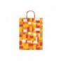 Borsa shopper Rex-Sadoch Allegra Mattoncini su kraft bianco - 16x8x21 cm rosso/arancio - conf. 25 pz - SDF16-274J
