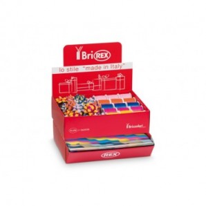 Espositore 100 fogli carta regalo raso + 50 stelle + 30 rocchetti Bri Rex fantasia glamour - RASOCOORD33G