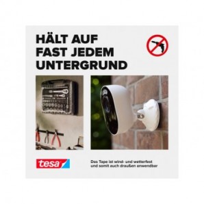 Strisce adesive Ultra Power Tesa nere in PP 5 cm x 25 mm - conf. 2 pz - 55234-00000-00