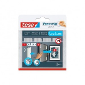 Strisce Powerstrips Click Tesa 8,5x2 cm L - conf. 4 pz - 77722-00001-00