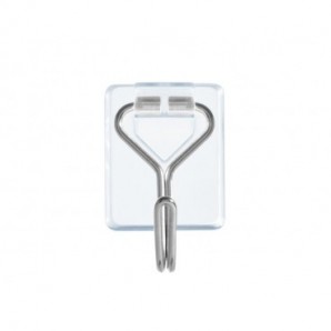 Ganci autoadesivi in filo metallico Tesa Powerstrips S trasparente - conf. 3 pz - 58620-00001-00