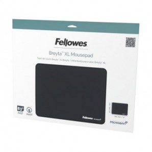 Tappetino mouse XL Fellowes Breyta con antibatterico Microban 28×21 cm - nero 100138995