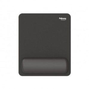 Tappetino mouse con poggiapolso Fellowes Breyta - antibatterico Microban 24×20 cm - nero - 100142555