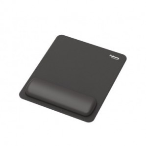 Tappetino mouse con poggiapolso Fellowes Breyta - antibatterico Microban 24×20 cm - nero - 100142555