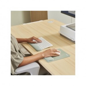 Tappetino mouse con poggiapolso Fellowes Breyta - antibatterico Microban 24×20 cm - salvia - 100142558