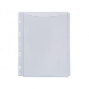 Buste a soffietto Q-Connect a perforazione universale A4 PVC trasparente - conf. 5 pezzi - KF00138