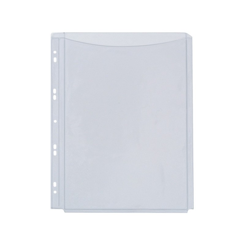 Buste a soffietto Q-Connect a perforazione universale A4 PVC trasparente - conf. 5 pezzi - KF00138