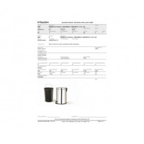 Bidone in acciaio inox con pedale Perfetto e vaschetta estraibile da 20 L ''Premium'' Ø 34x H.44,5 cm - 0447 - 0448