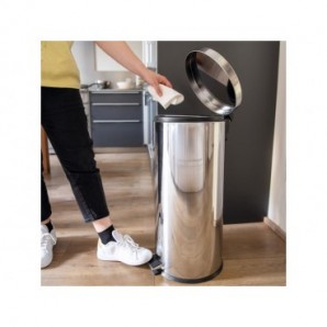 Bidone in acciaio inox con pedale Perfetto e vaschetta estraibile da 30 L ''Premium'' 32x29,2x H.65,3 cm - 0449 -