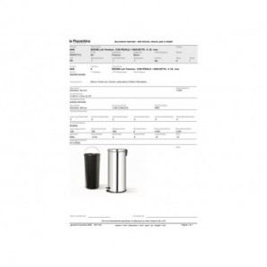 Bidone in acciaio inox con pedale Perfetto e vaschetta estraibile da 30 L ''Premium'' 32x29,2x H.65,3 cm - 0449 -