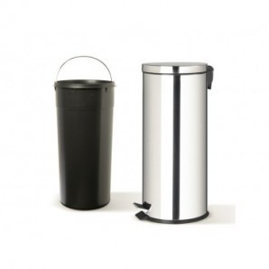 Bidone in acciaio inox con pedale Perfetto e vaschetta estraibile da 30 L ''Premium'' 32x29,2x H.65,3 cm - 0449 -