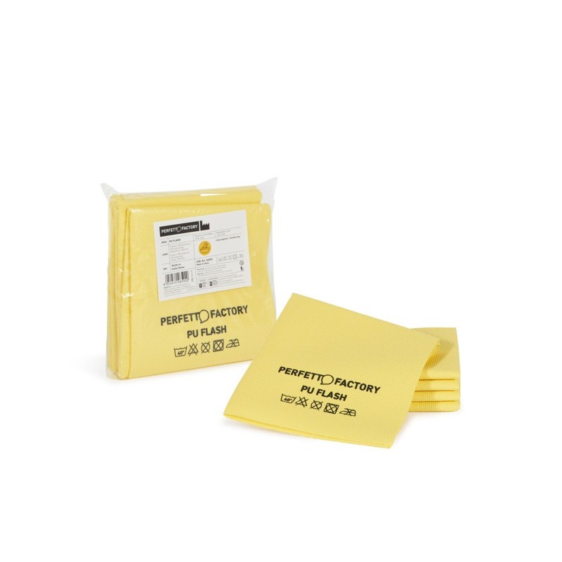 Panno in microfibra PU Perfetto Flash 34x36 cm - colore giallo - conf. 5 pezzi 26592
