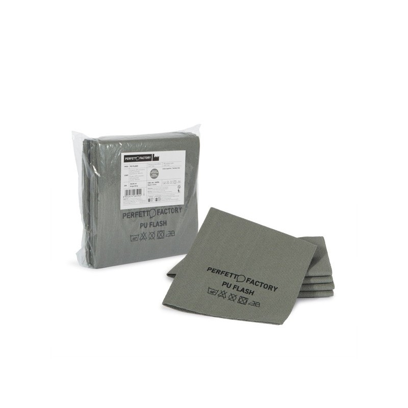 Panno in microfibra PU Perfetto Flash 34x36 cm - colore grigio - conf. 5 pezzi 26594