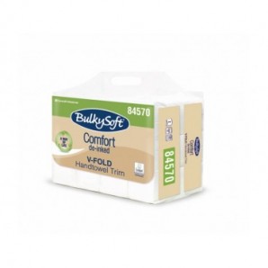 Asciugamani Bulkysoft Comfort piegati a V de-inked bianco conf. 12x250 fogli 2 veli - 84570