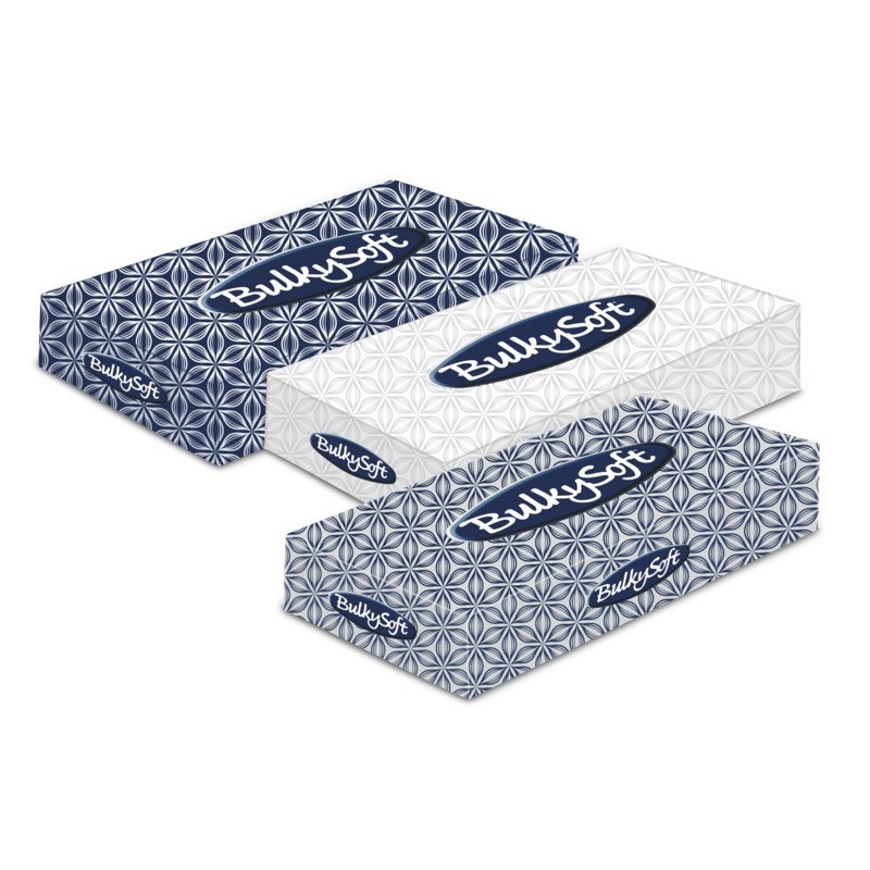 Veline cosmetiche Bulkysoft Classic bianche cellulosa 21x21 cm conf. 40x100 pz 2 veli - 68100